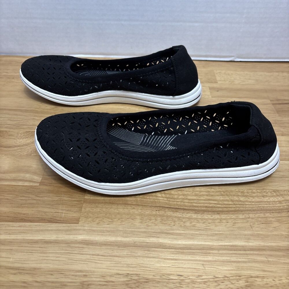 Clarks Breeze Emily Loafer Women's Size 8.5 W Black Slip-On Comfort Dress Shoe - Picture 8 of 11